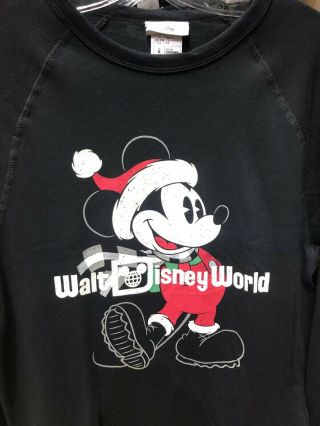 Disney Parks 2019 Christmas Holiday Santa Mickey Mouse Adult Sweatshirt Pullover