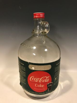 Coke Coca - Cola Glass 1 Gallon Syrup Bottle 1960s Vintage