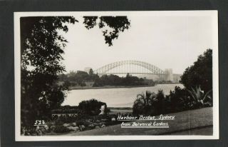 Australia Vintage Photo Postcard Sydney Harbour Bridge From Botanical Gardens