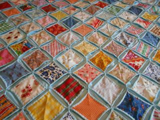 Vintage 1930 ' s Cathedral Windows Quilt 88 