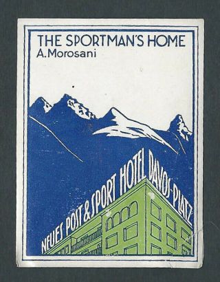 Neues Post & Sport Hotel Davos - Platz Switzerland - Small Label / Poster Stamp