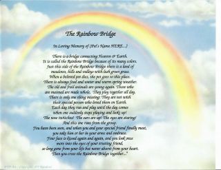 Rainbow Bridge Pet Memorial I Only Wanted You Personalized Print Name Poem