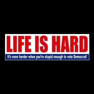 Funny " Stupid Enough To Vote Democrat " Anti Hillary Clinton Bumper Sticker Decal