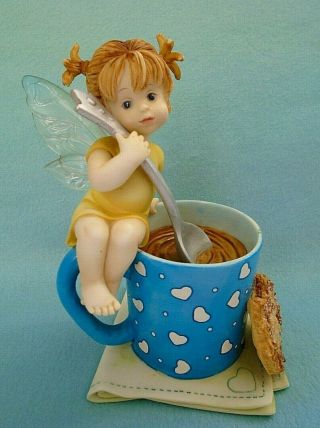 My Little Kitchen Fairies 115660 " Take A Break Fairie " W/ Coffee/ Cookie 2003