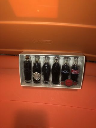 100th Anniver Evolution Of The Coca - Cola Contour Bottles Miniature Coke Set 1998