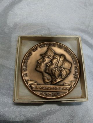 1965 Salvation Army Bronze Medal A Century Of Service To God And Man