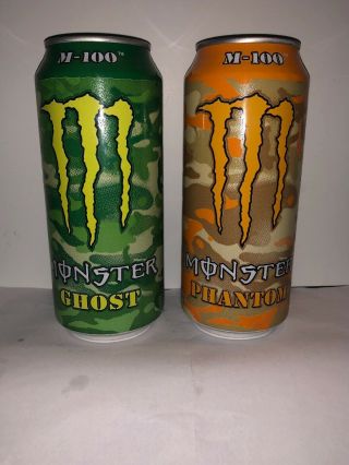 Monster Energy M - 100 Ghost & Phantom 16 Oz Cans - Full Cans - Rare