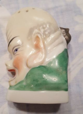 Schafer Vater German Vintage Ashtray Man W/ Pig Features And Mouse On Neck