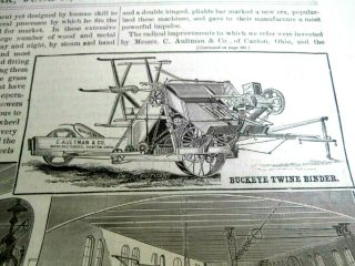 1882 Canton Ohio C.  Aultman Harvesting And Threshing Machinery