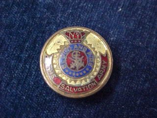 Orig Ww2 Vintage Lapel Badge The Salvation Army " Blood And Fire "