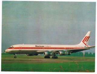 Postcard Martinair Airline Issue Douglas Dc - 8 Aviation Airport Airways
