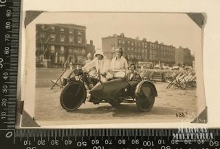 Postcard 1923 Motorcycle And Side Car Ireland (cliftonville) (16914)