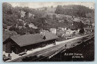Postcard Pa Alford Dl& W Delaware Lackawanna Western Railroad Depot Station S14