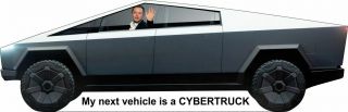 Cybertruck Cyber Truck Decal Elon Musk Bumper Sticker 12 " X 4 " (pack Of 2)