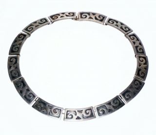 Vintage Mexico Sterling Silver Link Choker Necklace Pedro Romero Taxco (non) N20