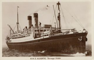 White Star Line Rms Albertic Ocean Liner 1927 - 32 Real Photo Postcard