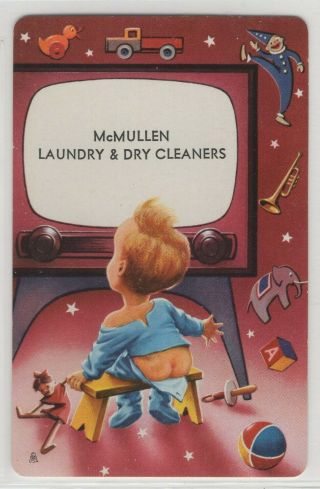 1 Single Swap Playing Card; Ad; Mcmullen Laundry & Dry Cleaners; Baby & Toys