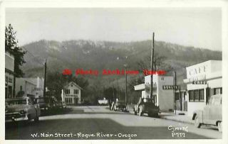 Or,  Rogue River,  Oregon,  Rppc,  West Main Street,  Business Section,  Smith Photo