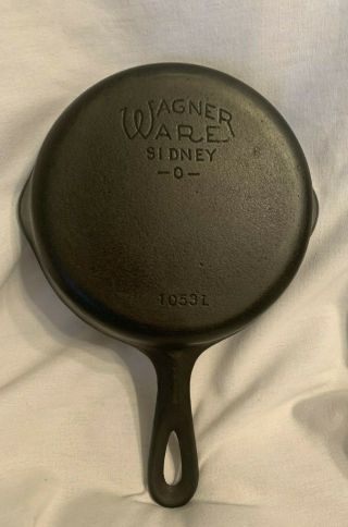 Vintage Wagner Ware Sidney - O - Size 3 1053l Black Cast Iron Skillet Restored