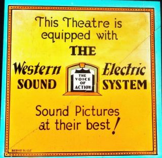 Western Electric Sound System 1920s Movie Cinema Film Magic Lantern Slide