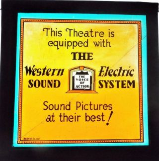 Western Electric Sound System 1920s Movie Cinema Film Magic Lantern Slide 2