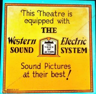 Western Electric Sound System 1920s Movie Cinema Film Magic Lantern Slide 3