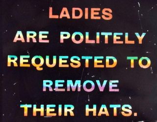 Ladies Are Requested To Remove Hats 1920 Movie Cinema Film Magic Lantern Slide