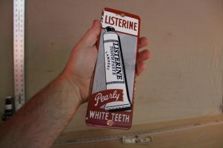 Listerine Toothpaste Dentist Rx Dr.  Porcelain Sign Gas Oil Car Farm Doctor Teeth