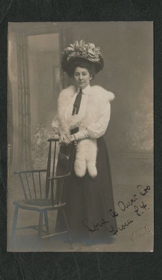 S1418) Vintage Asti Studio Sydney N.  S.  W.  Postcard Of A Young Woman (fashion)