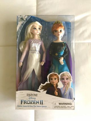 Disney Store Frozen 2 Queen Anna & Elsa The Snow Queen Dolls Set