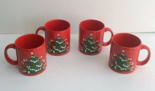 Set Of 4 Vintage Waechtersbach Christmas Coffee Mugs West Germany
