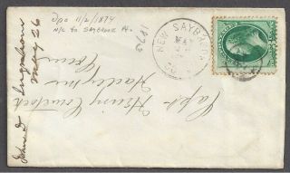 Saybrook,  Ct Black Cds Cancel On Green Banknote Stamp 1870 