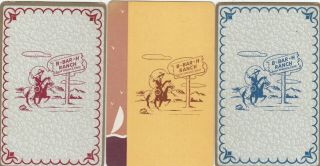 Ads - B - Bar - H Ranch - 3 Single Vintage Swap Playing Cards