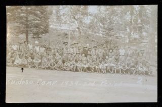 Rppc Ruidoso Mexico Boy Scout Camp Group Photo Ca.  1939 Real Photo