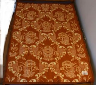 Vintage 78 X 62 Queen Size Bed Throw Blanket China Chinese Orange Brown Wool Euc