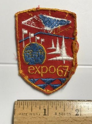 Montreal Worlds Fair 1967 Exposition Expo 67 Souvenir Embroidered Patch Badge