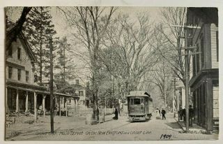 1909 Ma Postcard Wareham Cape Cod Main St Bedford & Onset Streetcar Trolley