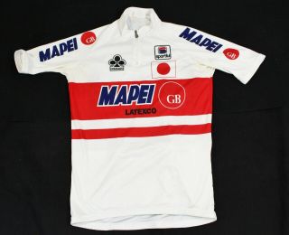 Vtg Sportful Mapei Latexco Colnago Gb Japan White Bicycle Cycling Jersey