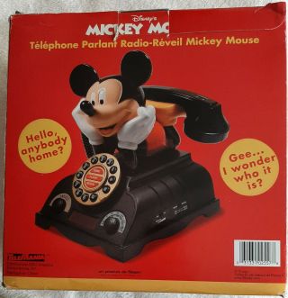 Vintage Disney Mickey Mouse Talking Alarm Clock Radio Telephone Phone