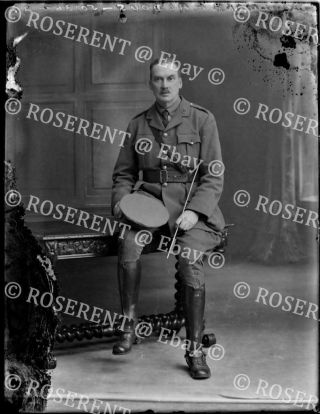 1917 Royal Army Medical Corps - Major G F Aldous 2 Glass Negative 22 By 16cm