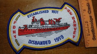York City Fire Department Fire Boat Harvey Nycfd Patch Obsolete Box Z 4