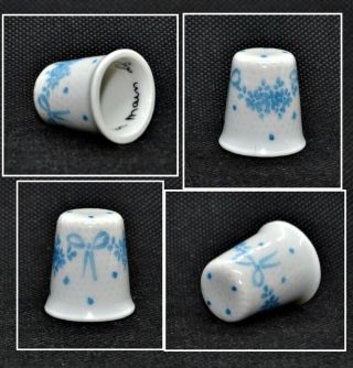 Limoges France Hand Painted Flower Thimble Signed Lydia 2