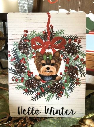 Yorkshire Terrier Yorkie Print Painting Art Christmas Magnet Stocking Stuffer