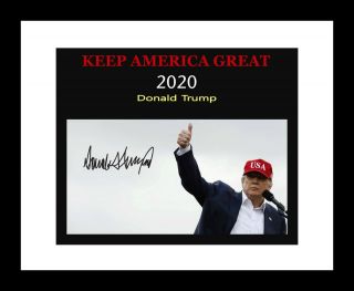 President Donald Trump Signed 8x10 Photo Print Keep America Great 2020 Picture