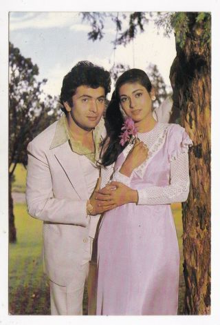 Tina Munim & Rishi Kapoor Bollywood Postcard (royal Pc 31)