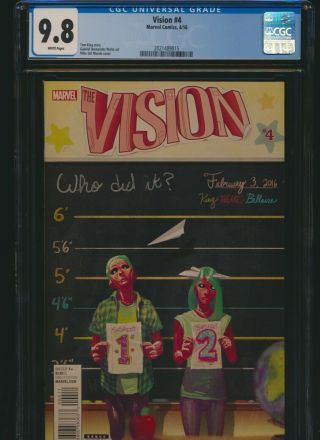 Vision 4 Marvel 2016 Cgc 9.  8 Tom King Viv Vision Htf Low Print Run S/h