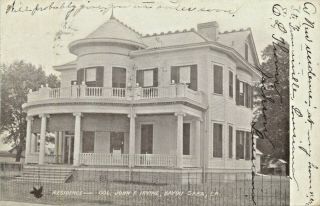 A View Of The Residence Of Col John F.  Irvine,  Bayou Sara,  Louisiana La 1907