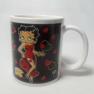 Betty Boop With Red Dress & Hearts Coffee Mug Cup 2003 King Features Syndicate
