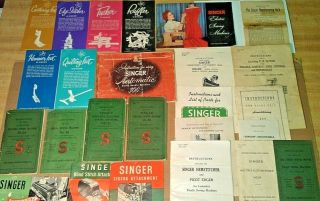 Vintage Singer Sewing Machine Instruction Manuals Family Electric Brochure Lglot