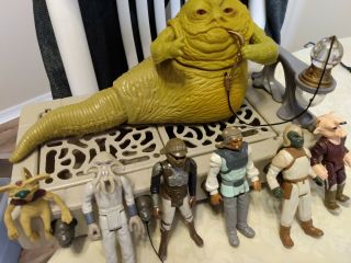 Vintage Star Wars Jabba Playset 1983 W/ Lando Squid Head Nikto Klaatu Ree Yees